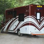Large Red and White Horsebox Rear View