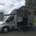 Silver Horsebox with the Side Doors Open