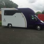 Purple and White Horsebox Side View